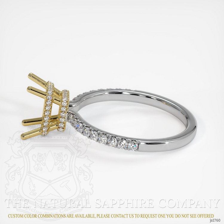 14K Yellow & White Pave Ring Setting