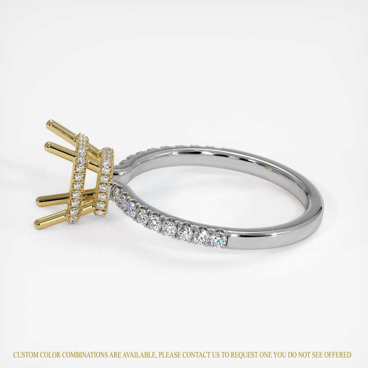 14K Yellow & White Pave Ring Setting