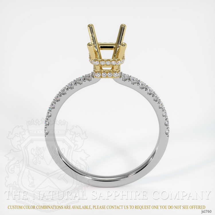 14K Yellow & White Pave Ring Setting