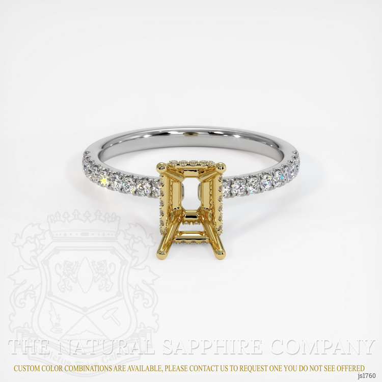 18K Yellow & White Pave Ring Setting