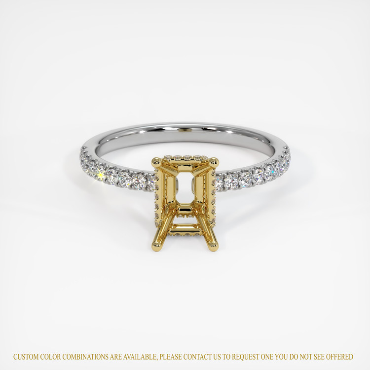 18K Yellow & White Pave Ring Setting