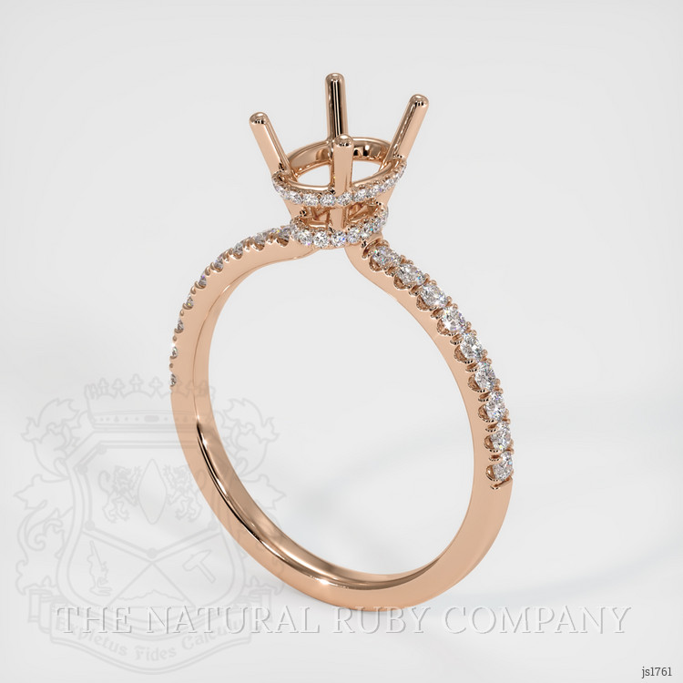 14K Rose Gold Pave Ring Setting
