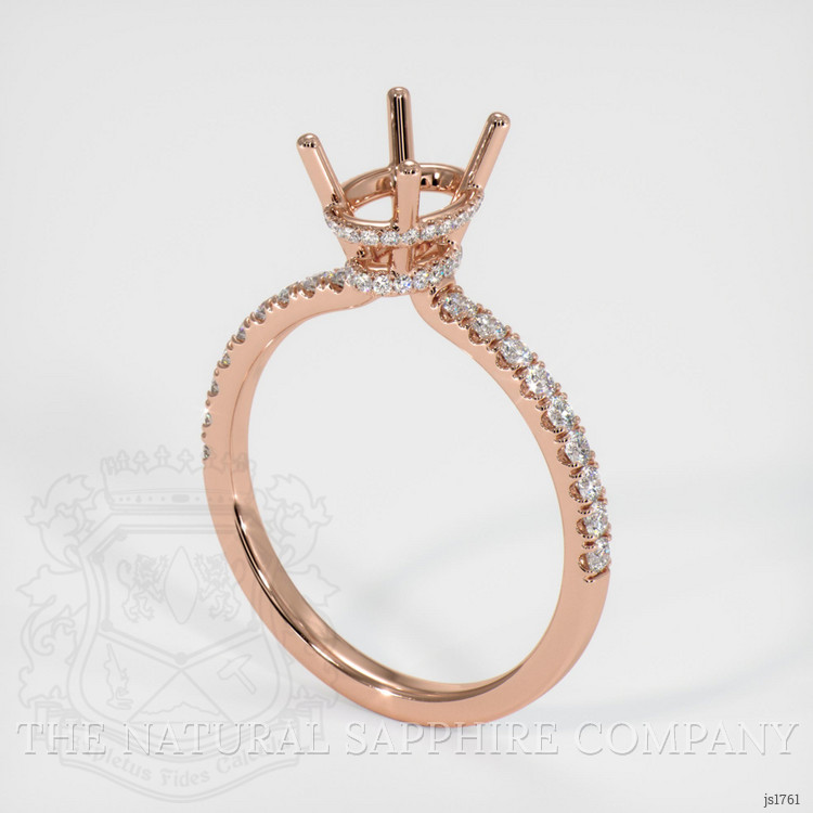 14K Rose Gold Pave Ring Setting