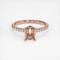 14K Rose Gold Pave Ring Setting Image