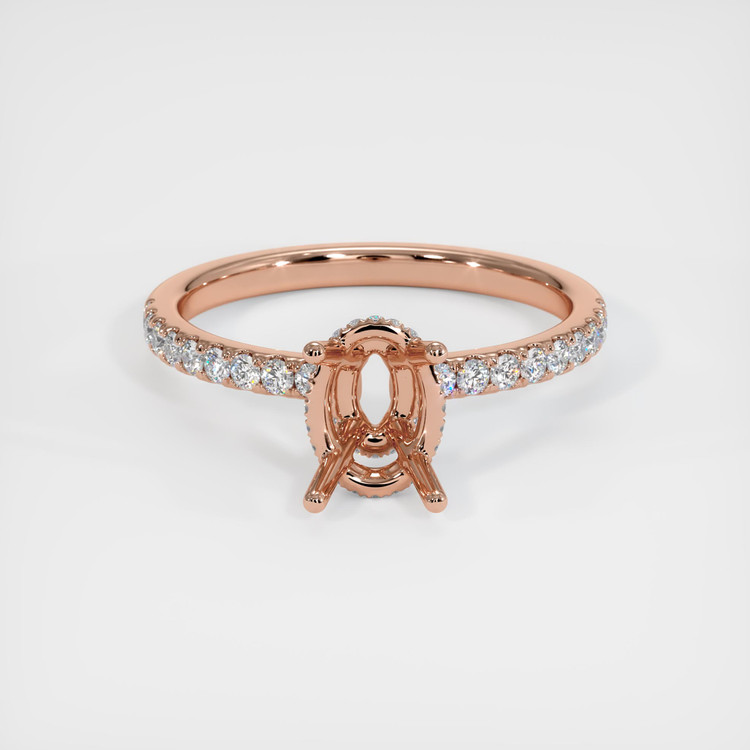 14K Rose Gold Pave Ring Setting