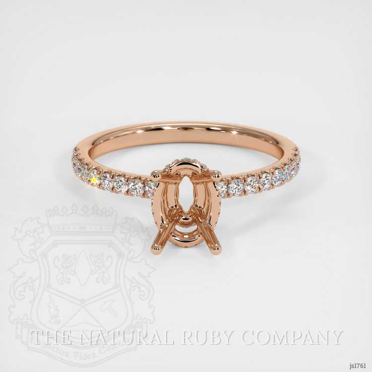14K Rose Gold Pave Ring Setting