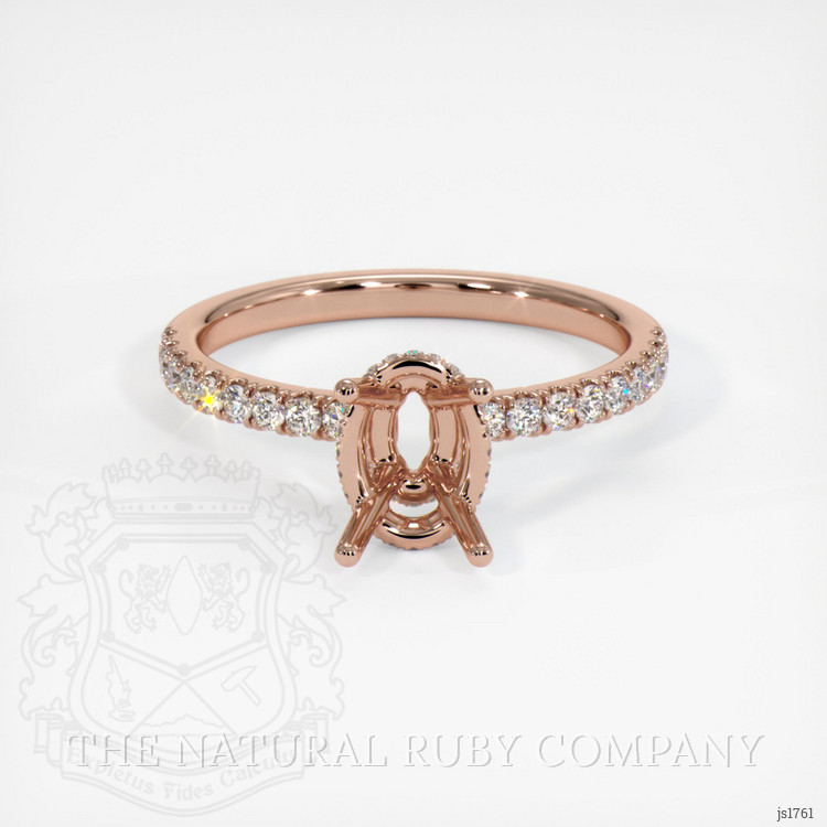 14K Rose Gold Pave Ring Setting