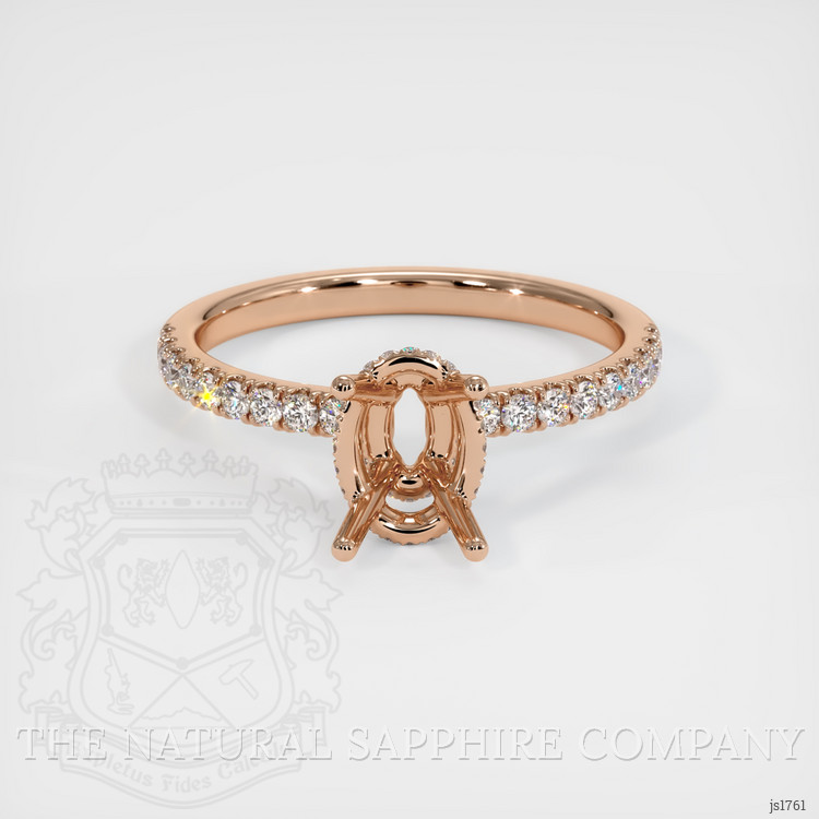 14K Rose Gold Pave Ring Setting