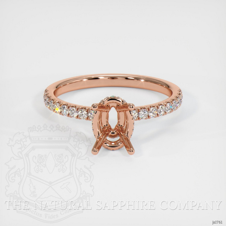 14K Rose Gold Pave Ring Setting