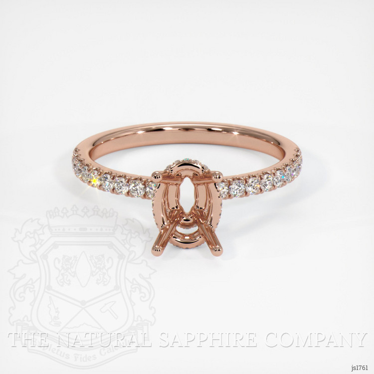 14K Rose Gold Pave Ring Setting