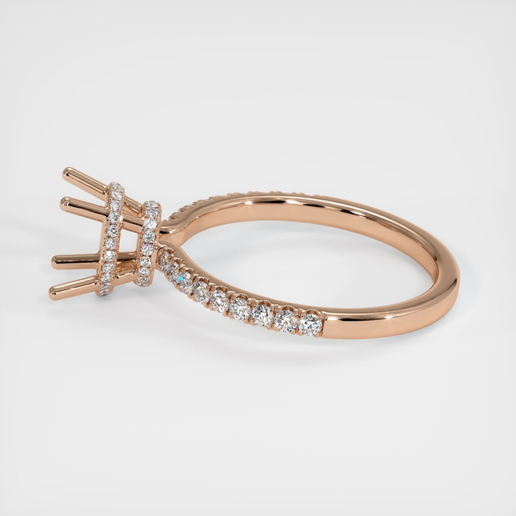 14K Rose Gold Pave Ring Setting