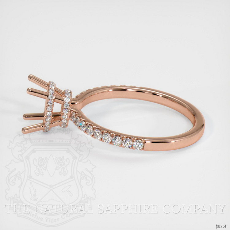 14K Rose Gold Pave Ring Setting