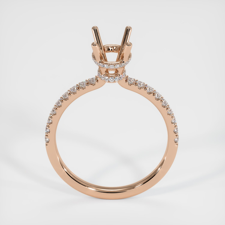 14K Rose Gold Pave Ring Setting