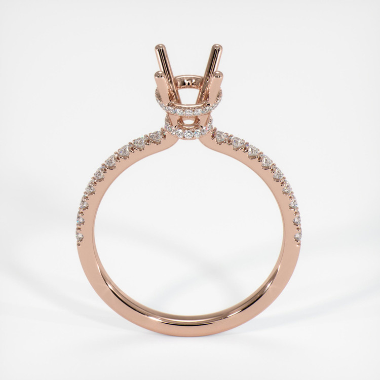 14K Rose Gold Pave Ring Setting