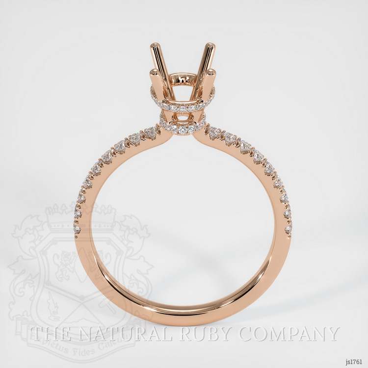 14K Rose Gold Pave Ring Setting