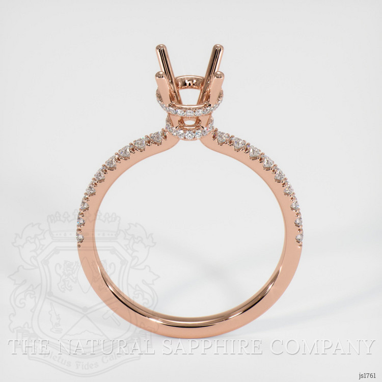 14K Rose Gold Pave Ring Setting