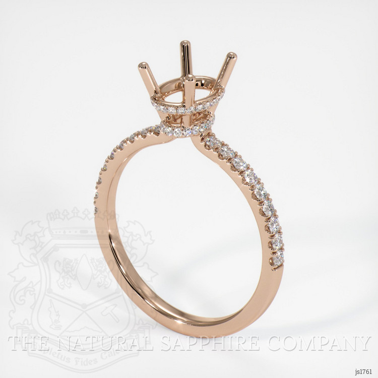 18K Rose Gold Pave Ring Setting