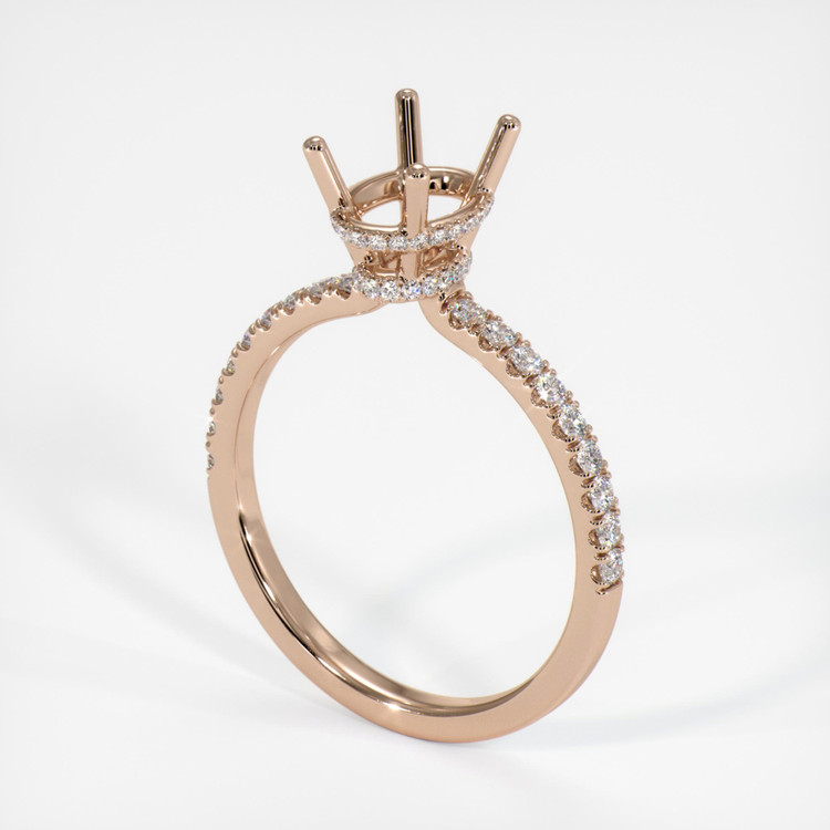 18K Rose Gold Pave Ring Setting