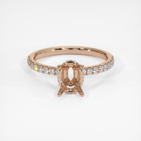 18K Rose Gold Pave Ring Setting Image