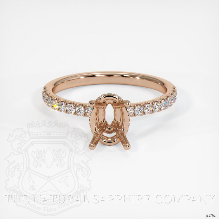 18K Rose Gold Pave Ring Setting