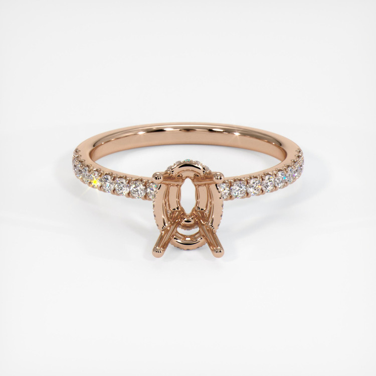 18K Rose Gold Pave Ring Setting