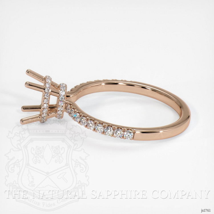 18K Rose Gold Pave Ring Setting