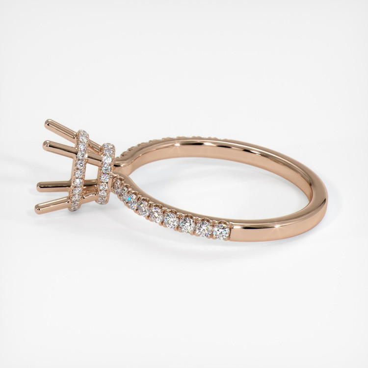 18K Rose Gold Pave Ring Setting
