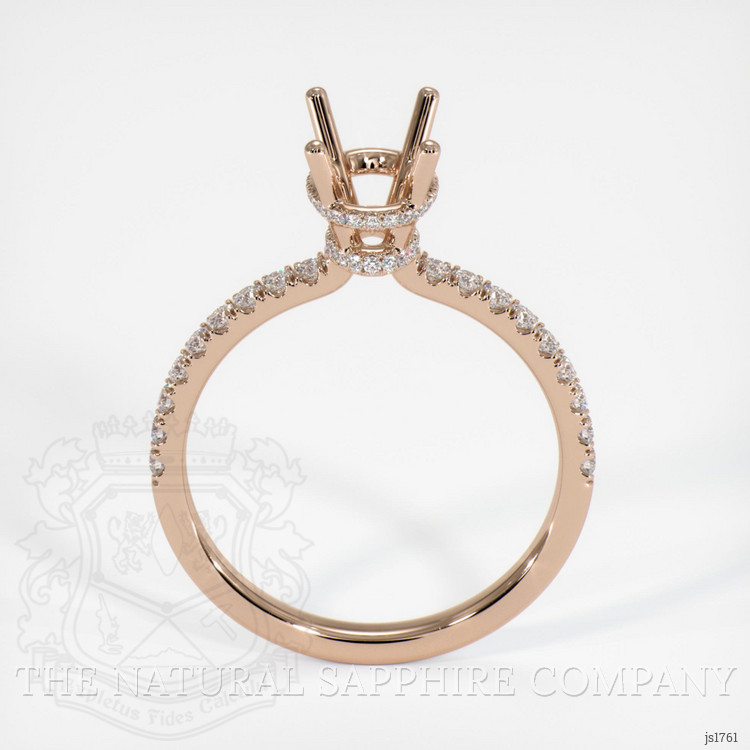 18K Rose Gold Pave Ring Setting