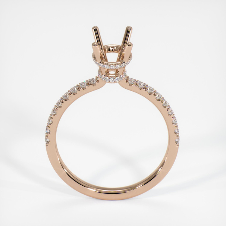 18K Rose Gold Pave Ring Setting