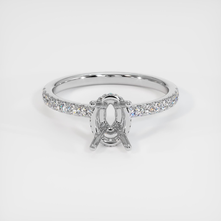 14K White Gold Pave Ring Setting