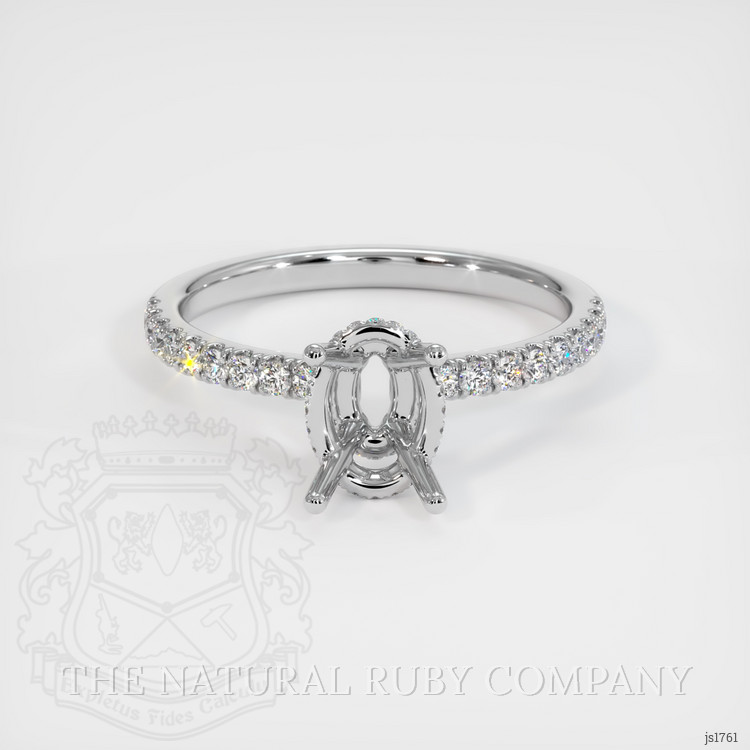 14K White Gold Pave Ring Setting