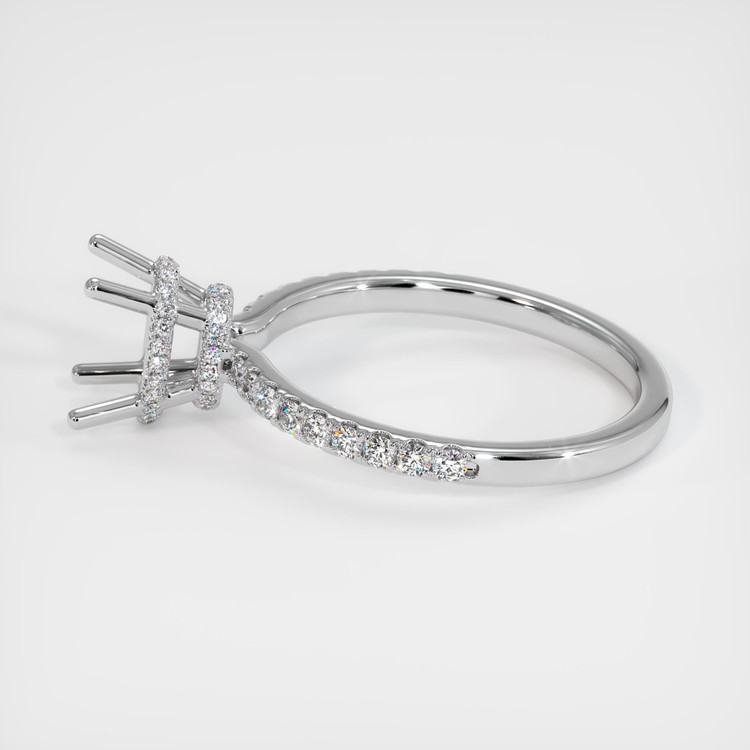 14K White Gold Pave Ring Setting