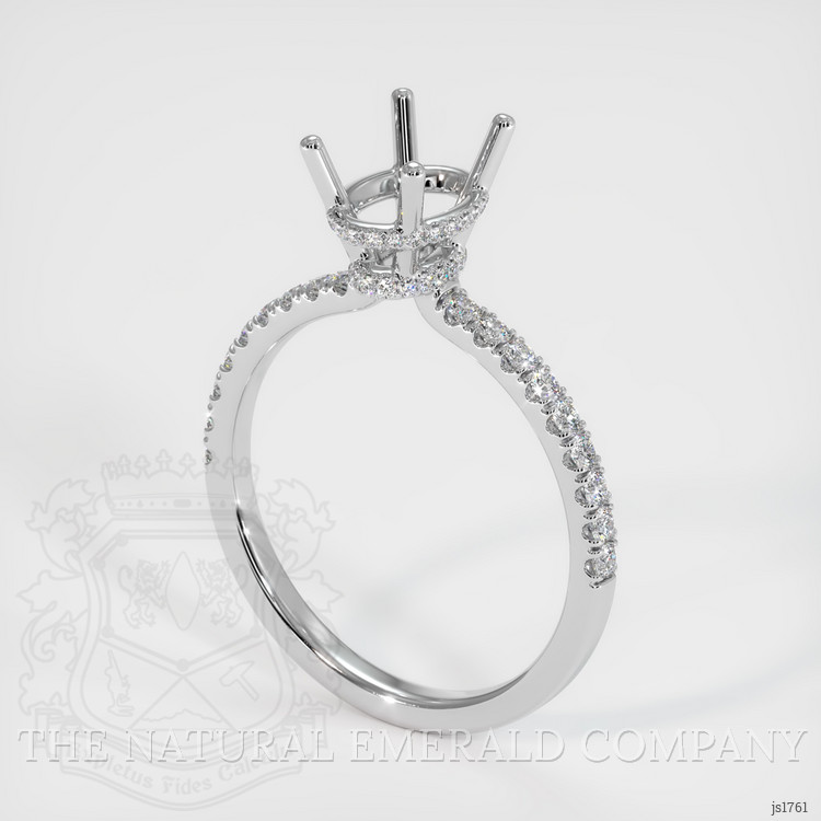 18K White Gold Pave Ring Setting