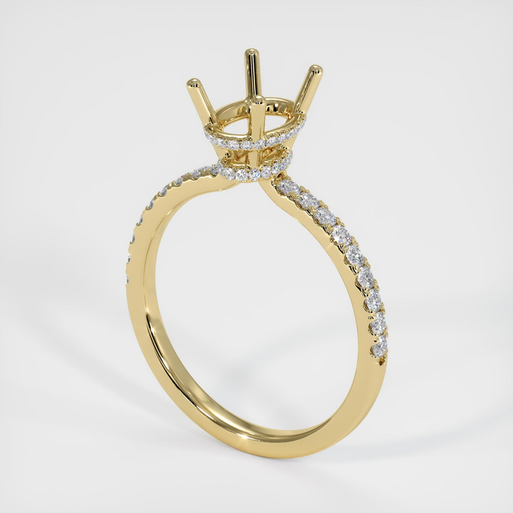 14K Yellow Gold Pave Ring Setting
