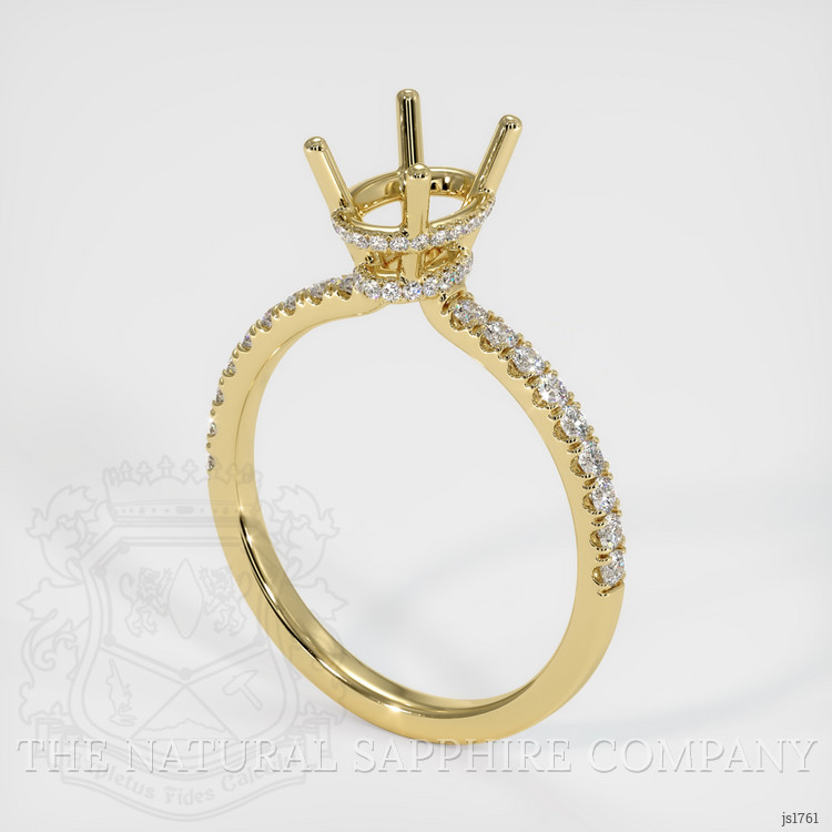 14K Yellow Gold Pave Ring Setting
