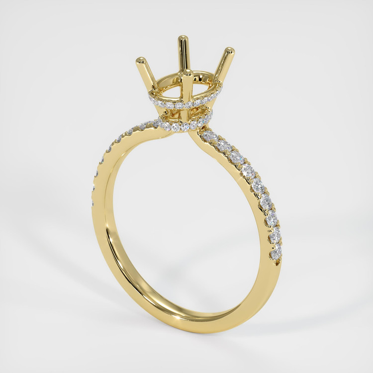 18K Yellow Gold Pave Ring Setting