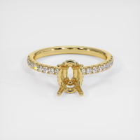 18K Yellow Gold Pave Ring Setting Image