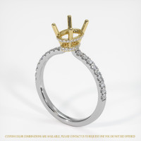 14K Yellow & White Pave Ring Setting Image