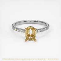 14K Yellow & White Pave Ring Setting Image