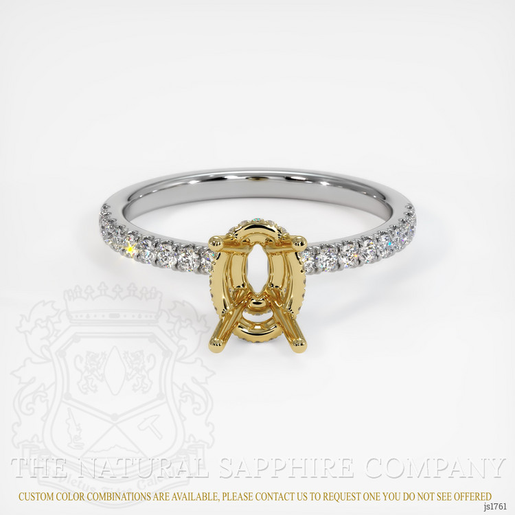 14K Yellow & White Pave Ring Setting