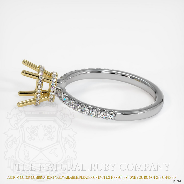 14K Yellow & White Pave Ring Setting