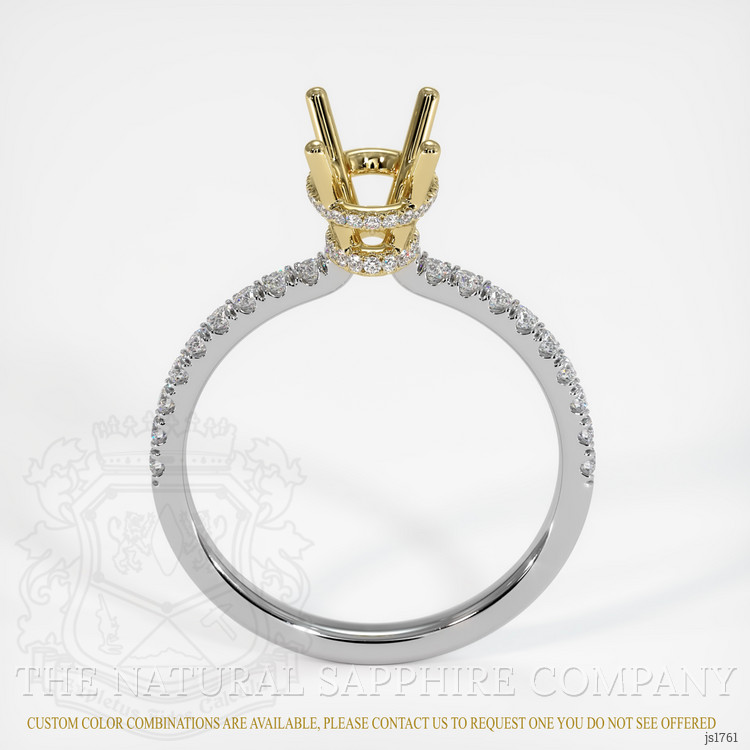 14K Yellow & White Pave Ring Setting