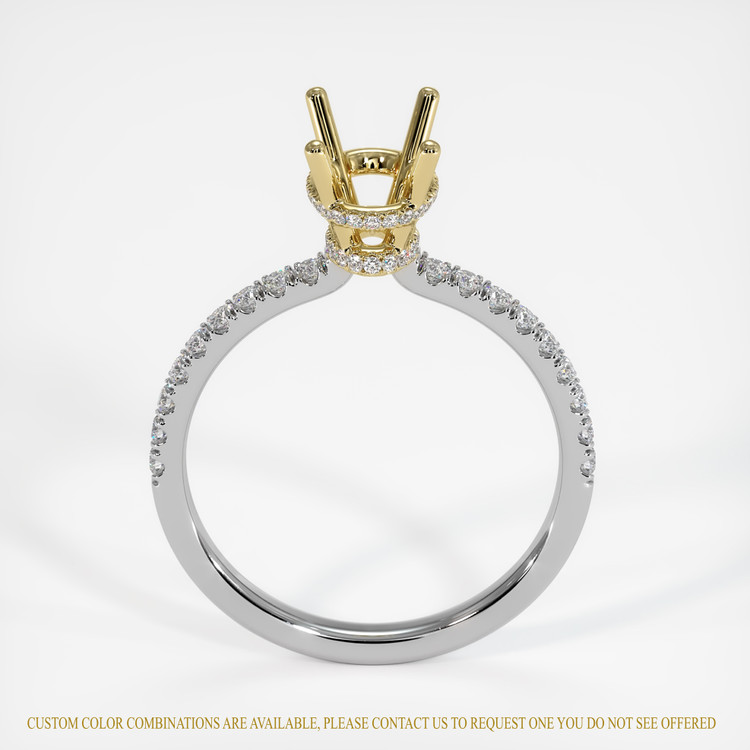 14K Yellow & White Pave Ring Setting