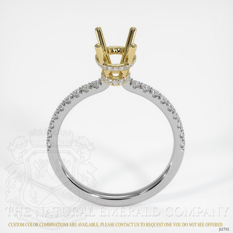 18K Yellow & White Pave Ring Setting