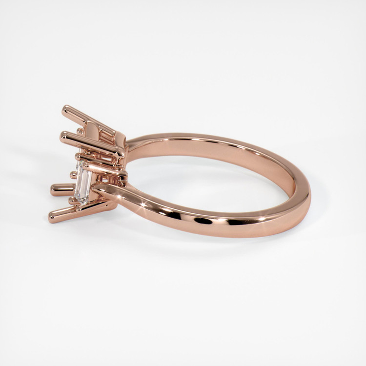 14K Rose Gold Three Stone Ring Setting