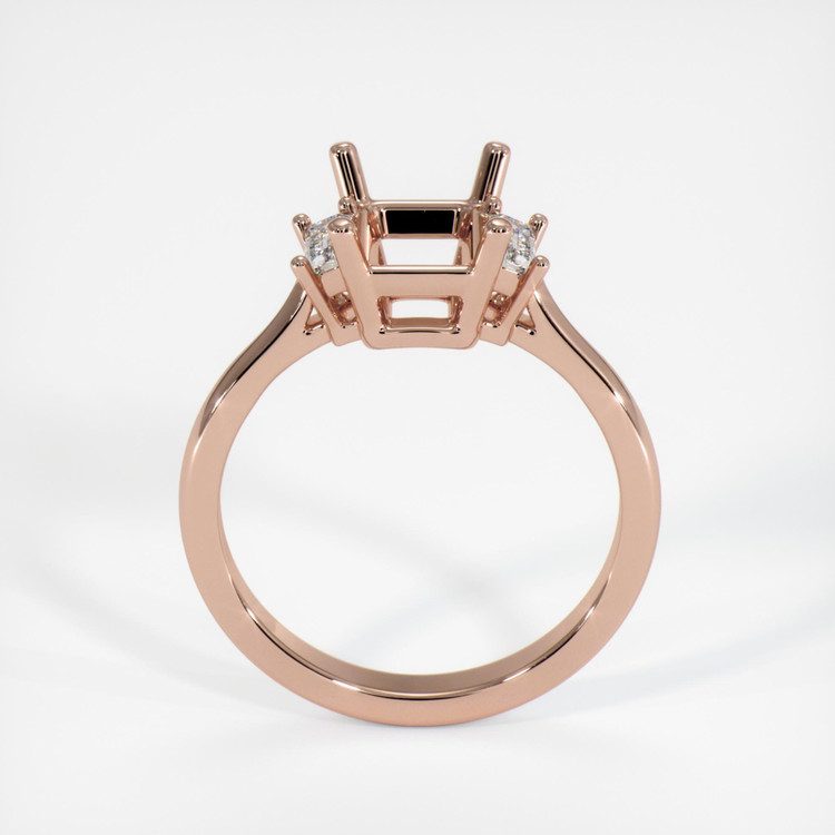 14K Rose Gold Three Stone Ring Setting