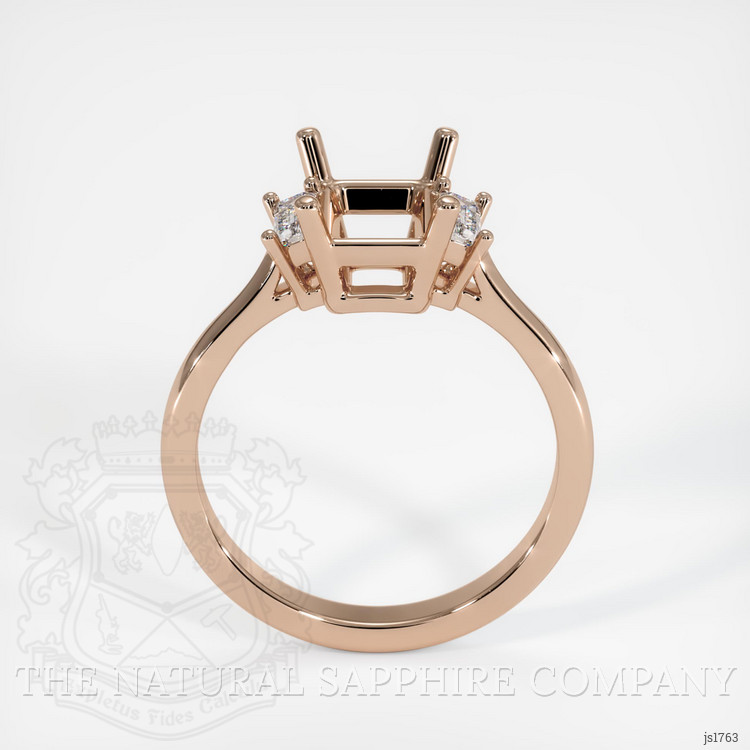 14K Rose Gold Three Stone Ring Setting
