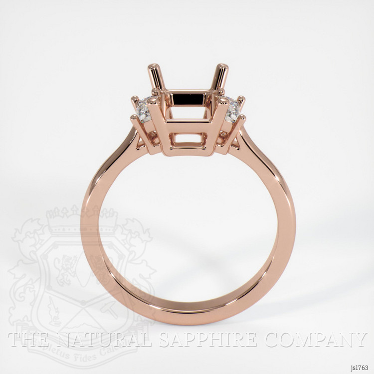 14K Rose Gold Three Stone Ring Setting