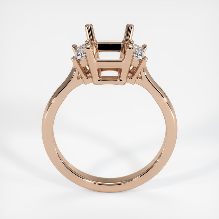 18K Rose Gold Three Stone Ring Setting