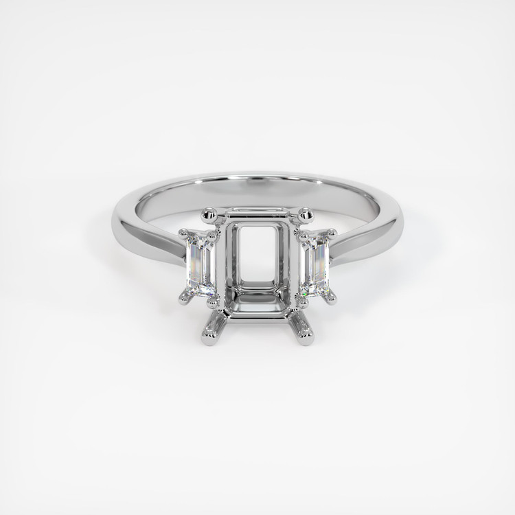 10K White Gold Three Stone Ring Setting